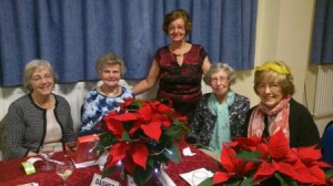 President Joan welcomes members Annette Maureen Norah and Joyce